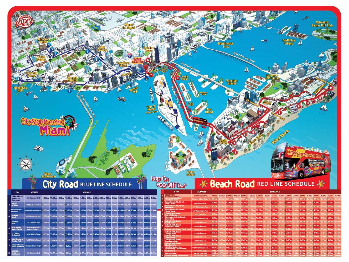 マイアミのファミリー向けホテ地図