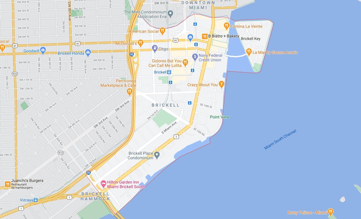 地図のブリッケルマイアミ
