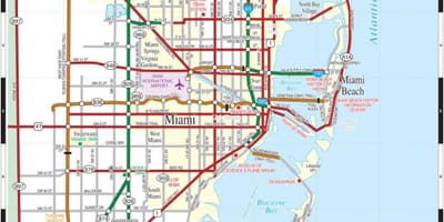 有料道路のマイアミの地図