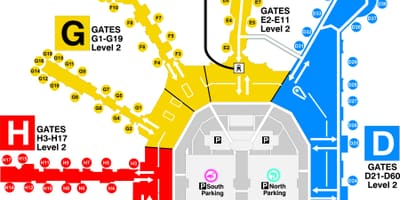 マイアミ空港ターミナルビルの地図