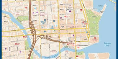 地図のダウンタウンマイアミ