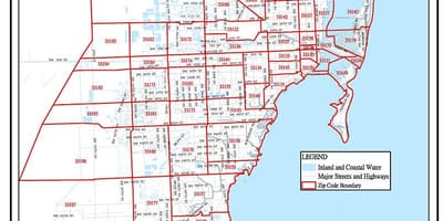 Zipコードのマイアミの地図