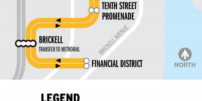 Metromoverマイアミの地図